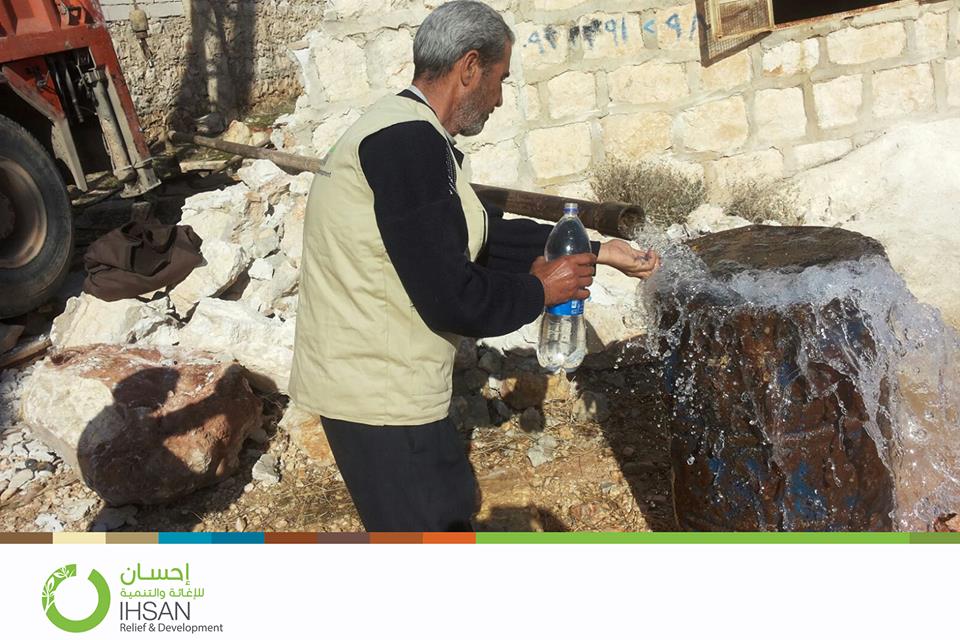 projects in WASH program, ‪#‎Ihsan‬ started the first phase in preparing an artesian well in Aleppo