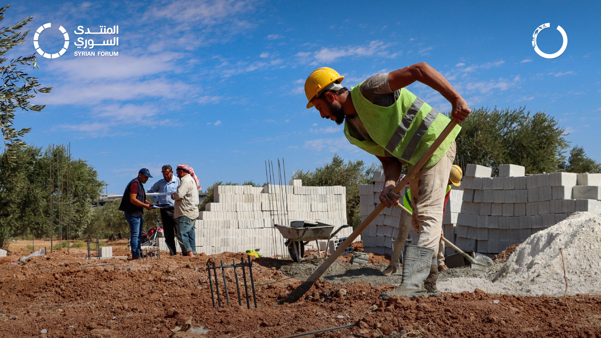 Constructing a water station in Filon, southern Idlib, to provide clean water