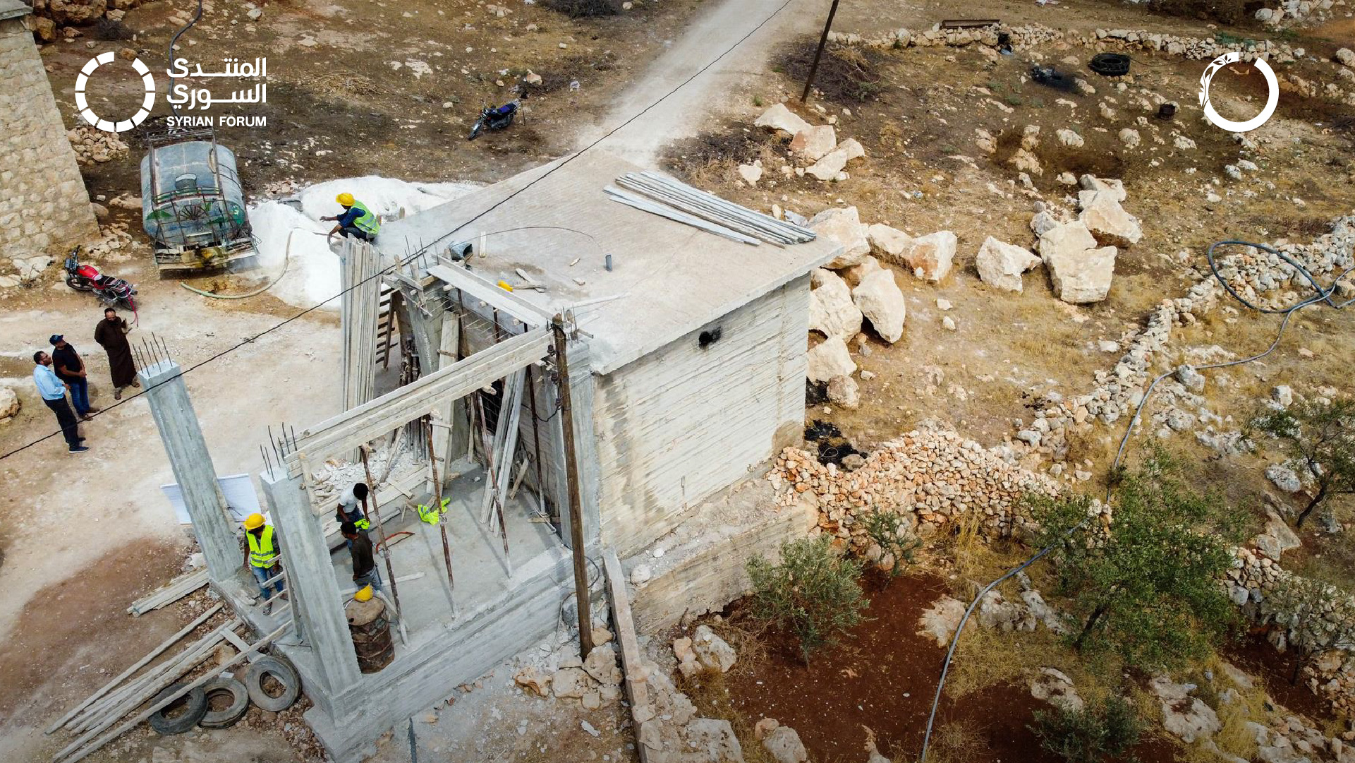 Constructing a water station in the village of Al-Quneitra, west of Idlib, to provide clean water