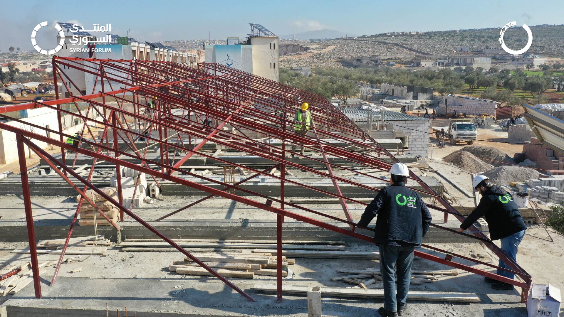 Installation of a solar energy system in Beit Al-Salam, northern rural Idlib