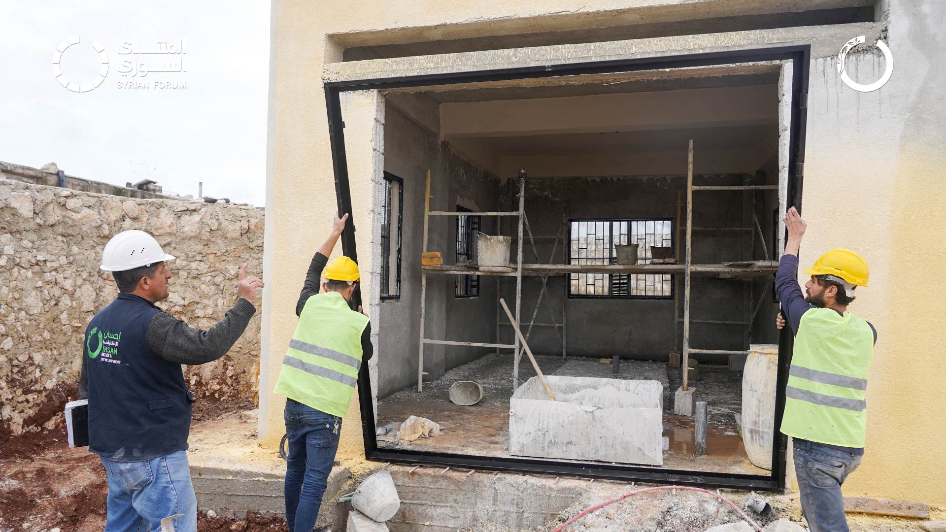 Installation of a solar energy system at Al-Shami water station in the northern countryside of Idlib