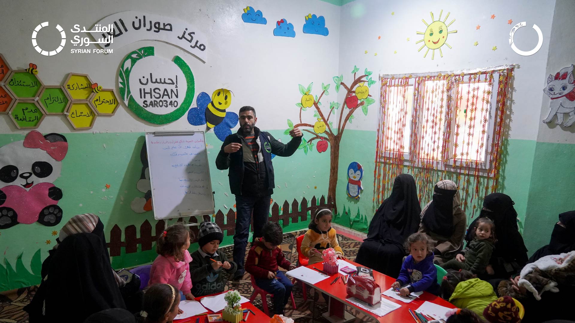 Training mothers in parenting skills in northwest Syria